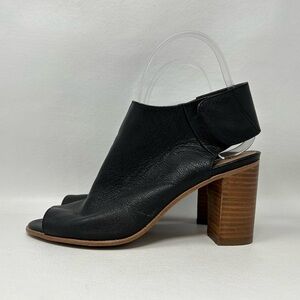 Steve Madden Women 6.5 Nonstp Sandal Booties Black Leather Block Heel Strap
